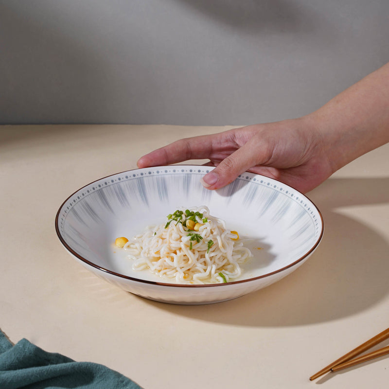 Dainty Patterned Pasta Dish 7 Inch - Serving plate, pasta plate, lunch plate, deep plate | Plates for dining table & home decor