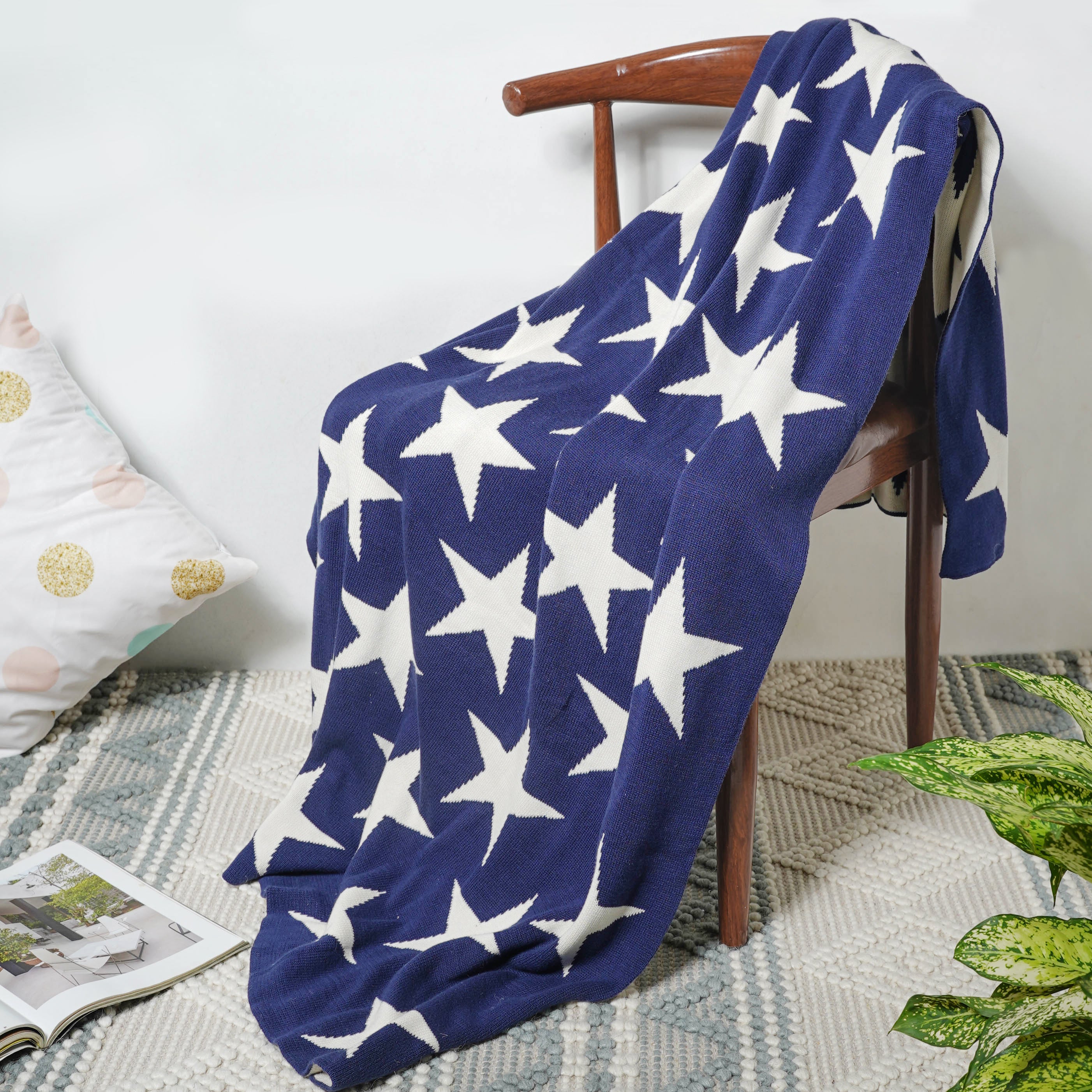 Blue Star Throw Online Premium Throw Blanket Nestasia