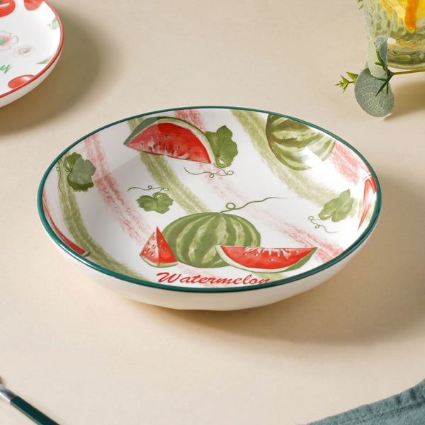 Watermelon Fruit Salad Plate 7.5 inch - Serving plate, snack plate, dessert plate | Plates for dining & home decor