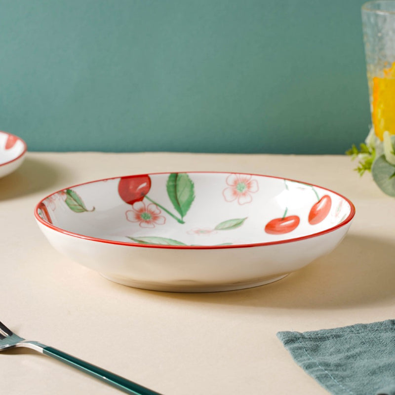 Cherry Fruit Salad Plate 7.5 inch - Serving plate, snack plate, dessert plate | Plates for dining & home decor