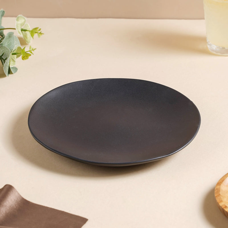 Bellinor Black Matte Snack Plate 8 Inch - Serving plate, snack plate, dessert plate | Plates for dining & home decor