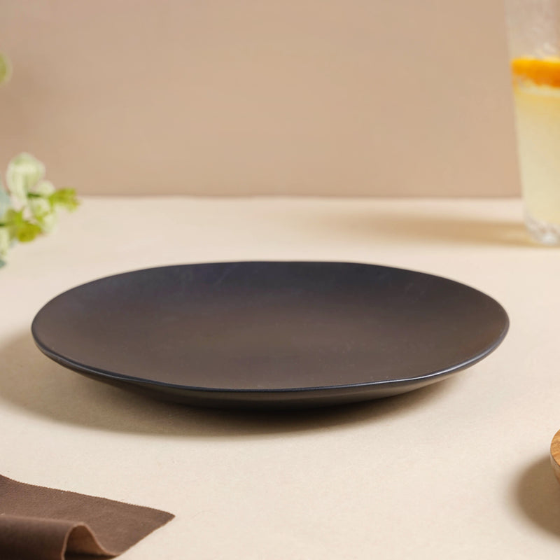 Bellinor Black Matte Snack Plate 8 Inch - Serving plate, snack plate, dessert plate | Plates for dining & home decor