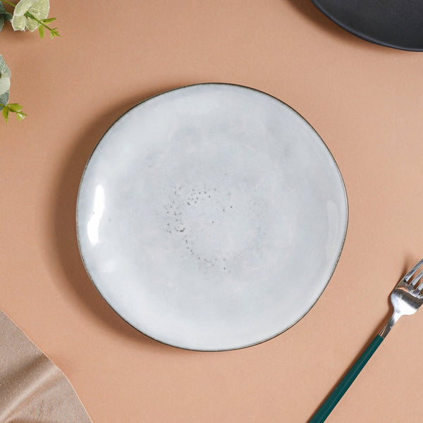 Criselda Grey Gloss Snack Plate 8 Inch - Serving plate, snack plate, dessert plate | Plates for dining & home decor
