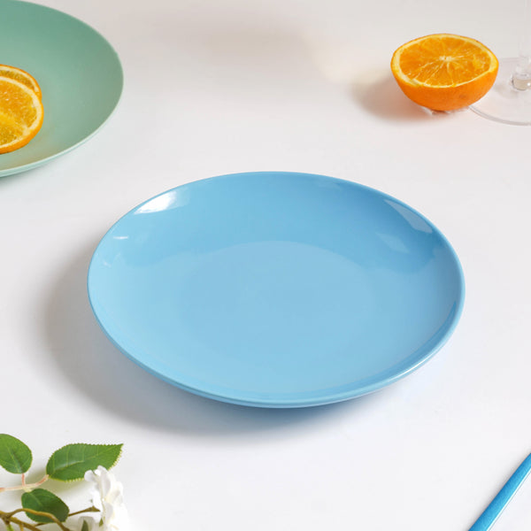 Cielo Blue Glossy Snack Plate 8 Inch - Serving plate, snack plate, dessert plate | Plates for dining & home decor