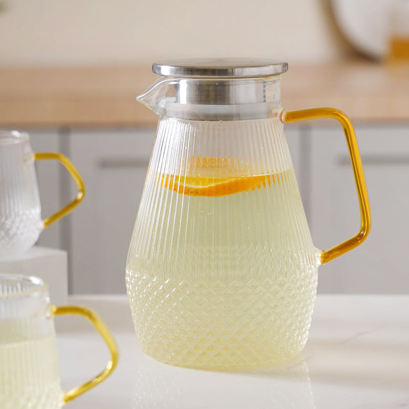 Classic Glass Tea Set of 5 - Tea set, teapot set, teacup set | Tea set for Dining table & Home decor