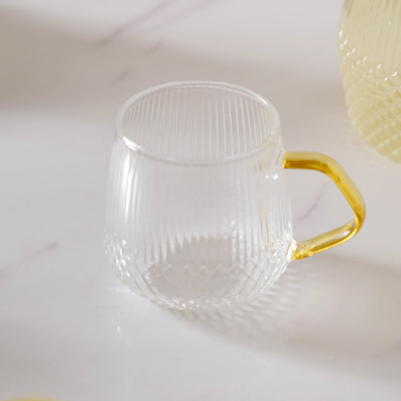 Classic Glass Tea Set of 5 - Tea set, teapot set, teacup set | Tea set for Dining table & Home decor