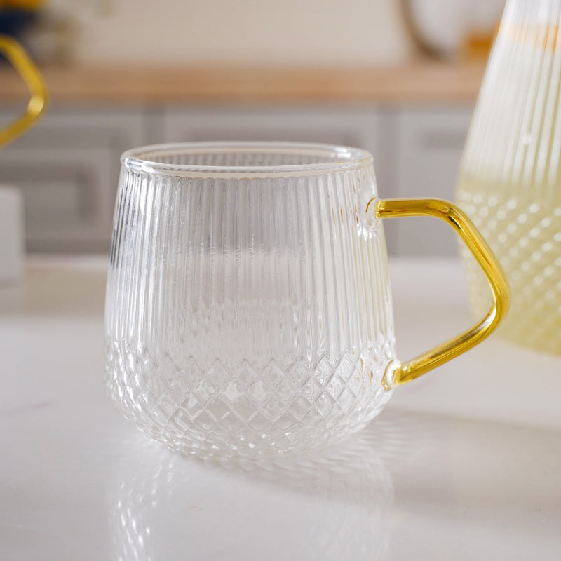Classic Glass Tea Set of 5 - Tea set, teapot set, teacup set | Tea set for Dining table & Home decor