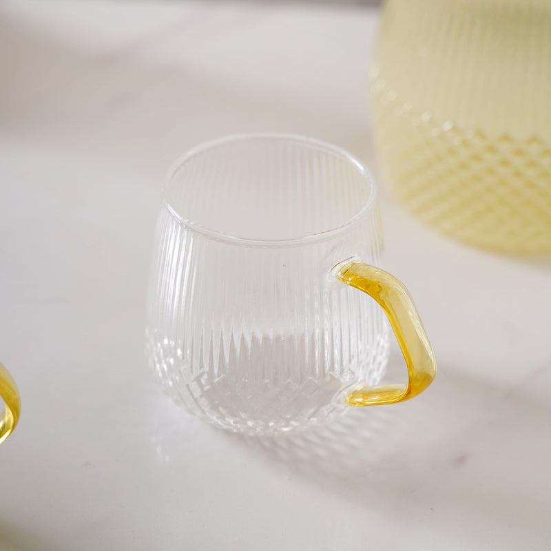 Classic Glass Tea Set of 5 - Tea set, teapot set, teacup set | Tea set for Dining table & Home decor