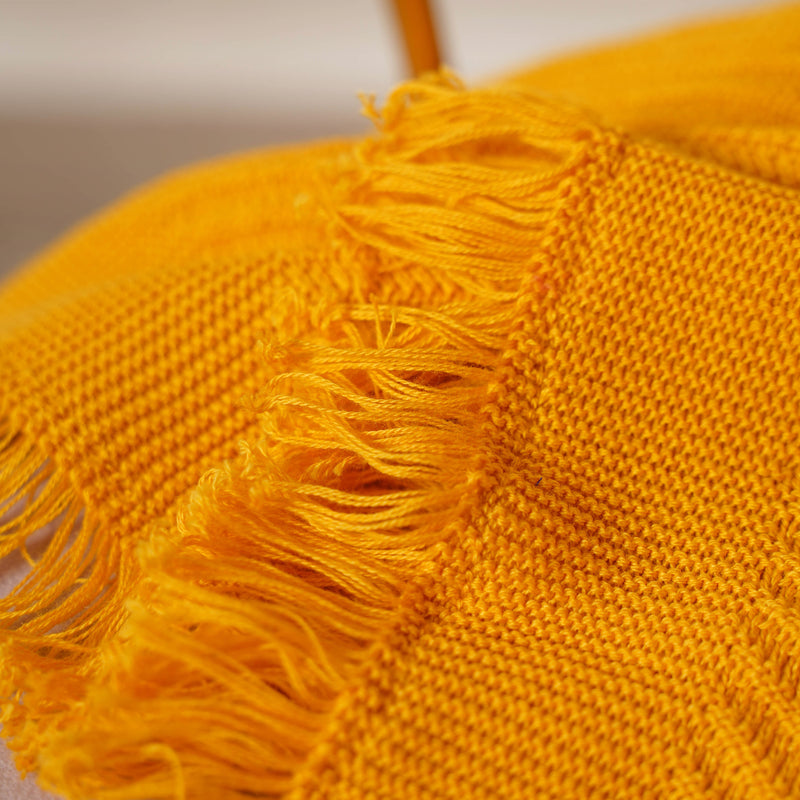 Fringed Mustard Throw