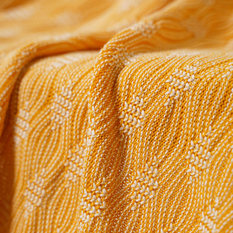 White And Yellow Textured Throw
