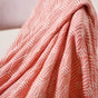 Peach and Off White Textured Throw