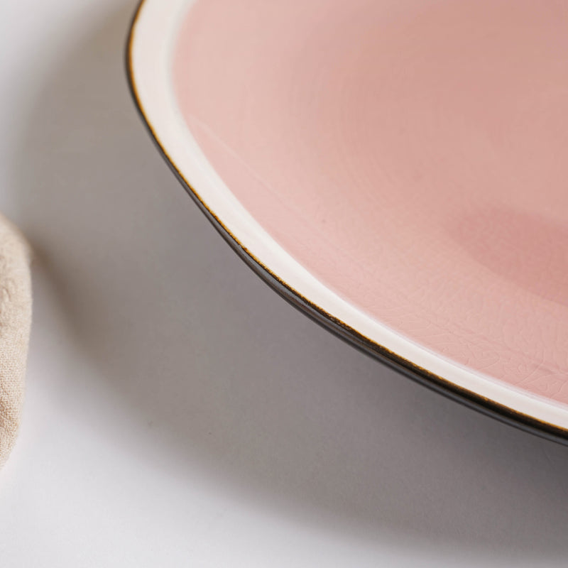 Rosamel Pink Gloss Dinner Plate 10.5 Inch - Serving plate, rice plate, ceramic dinner plates| Plates for dining table & home decor