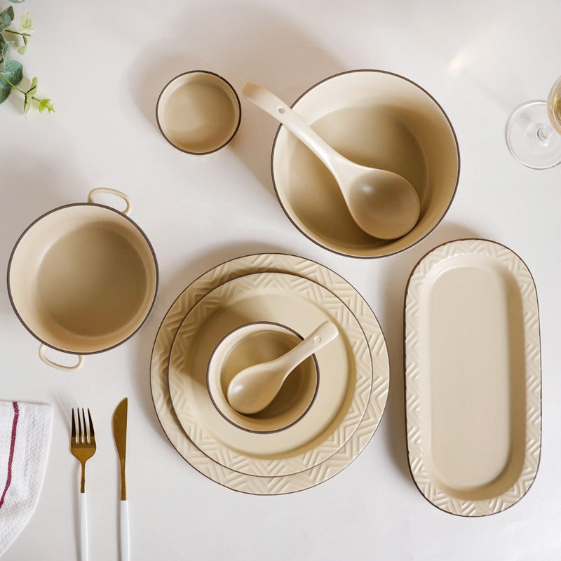 Serenity White 36 Piece Dinner Set For 6