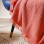 Striped Salmon Pink Throw