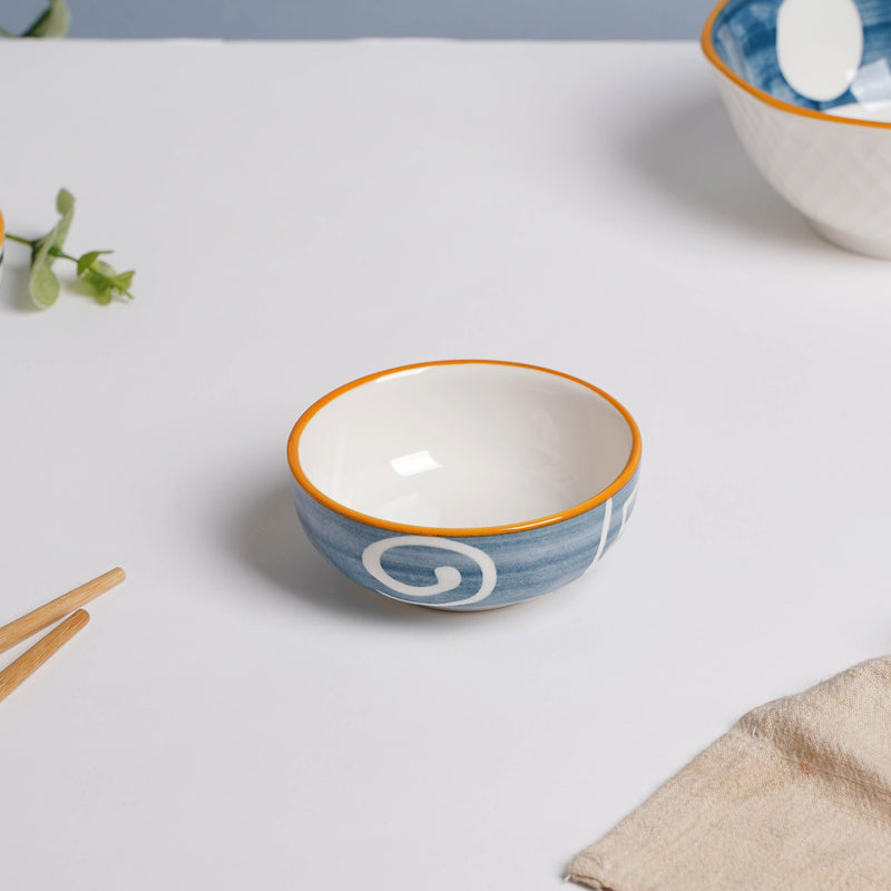Nitori Swirl Ceramic Dip Bowl - Bowl, ceramic bowl, dip bowls, chutney bowl, dip bowls ceramic | Bowls for dining table & home decor 