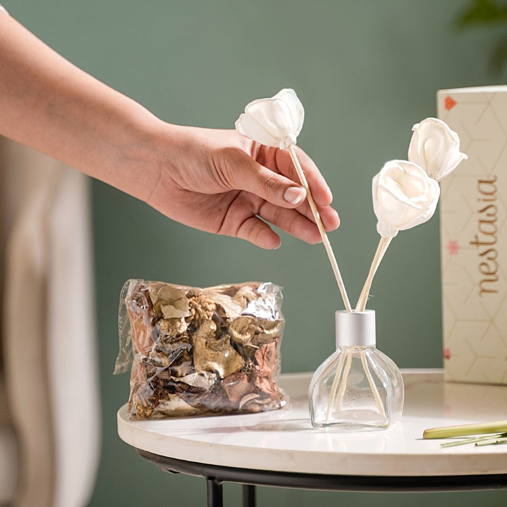 Lemongrass Aroma Diffuser Bouquet Jar Potpourri Set Of 3