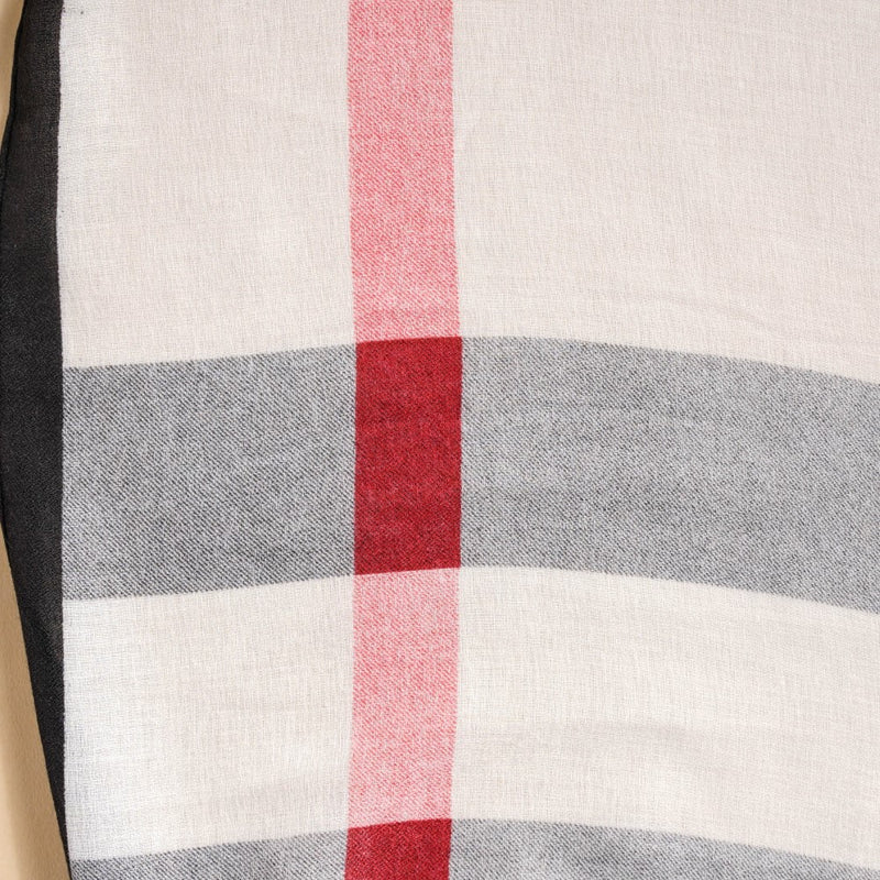 Posh Plaid Scarf Grey And Red