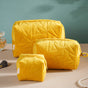 Sunshine Yellow Cosmetic Bag Set Of 3