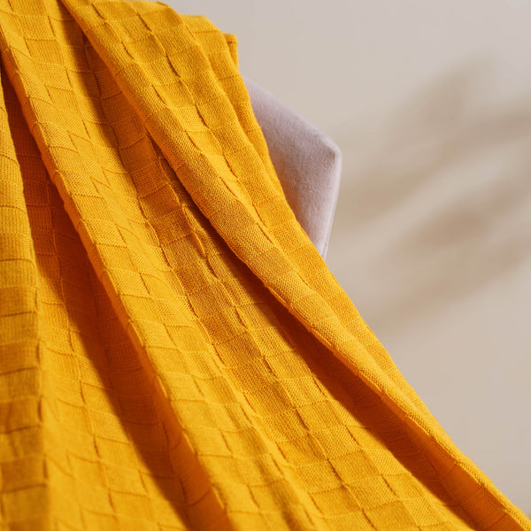 Yellow Knitted Throw