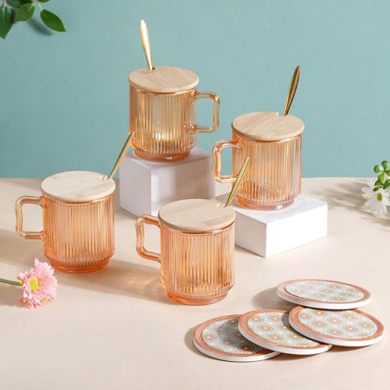 Glass Mug And Hot Chocolate Gift Hamper Set Of 6