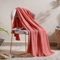 Salmon Pink Scallop Knitted Throw