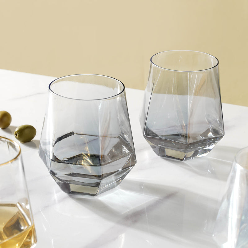 Hexagon Tumbler Glass Set of 2