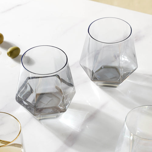 Hexagon Tumbler Glass Set of 2