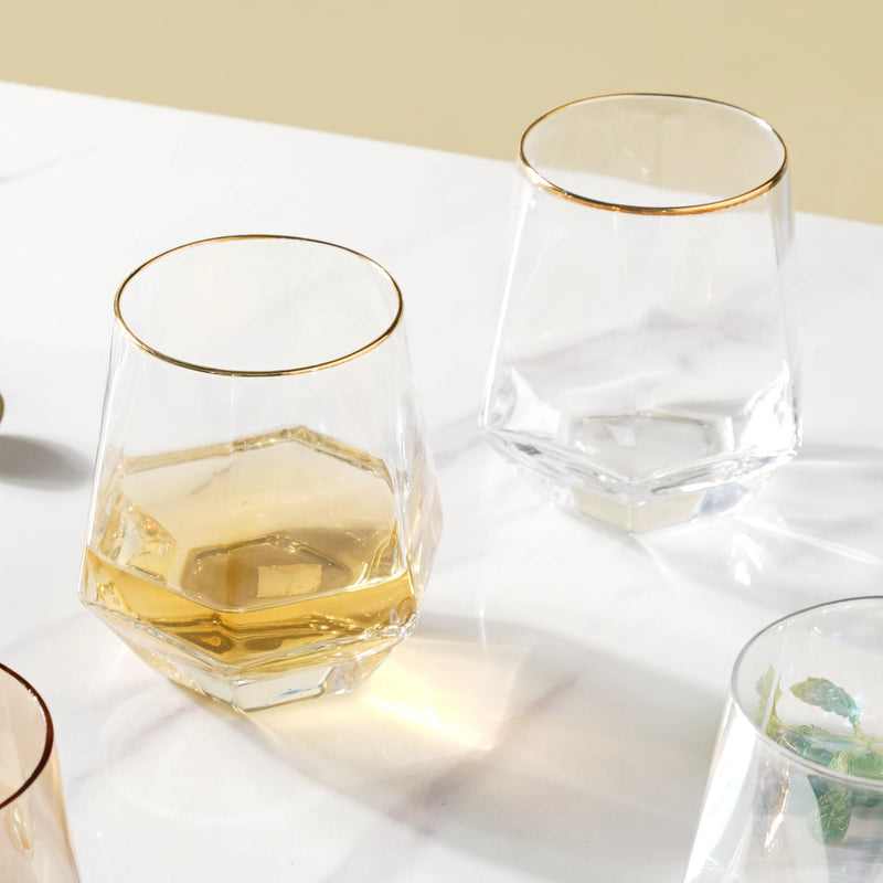 Hexagon Tumbler Glass Set of 2