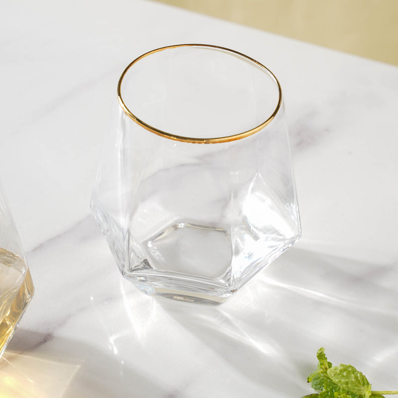 Hexagon Tumbler Glass Set of 2