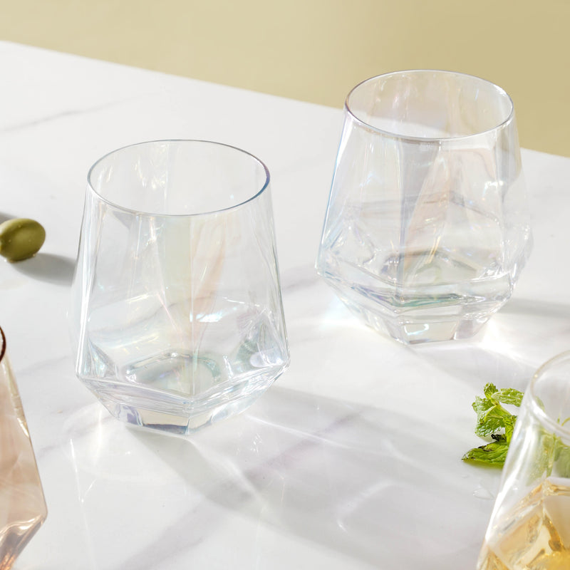 Hexagon Tumbler Glass Set of 2