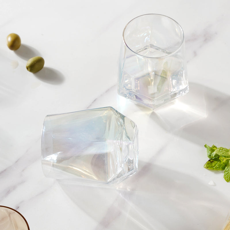 Hexagon Tumbler Glass Set of 2