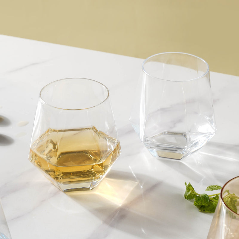 Hexagon Tumbler Glass Set of 2