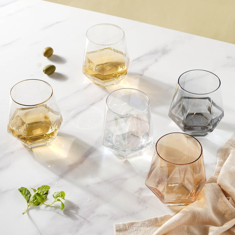Hexagon Tumbler Glass Set of 2
