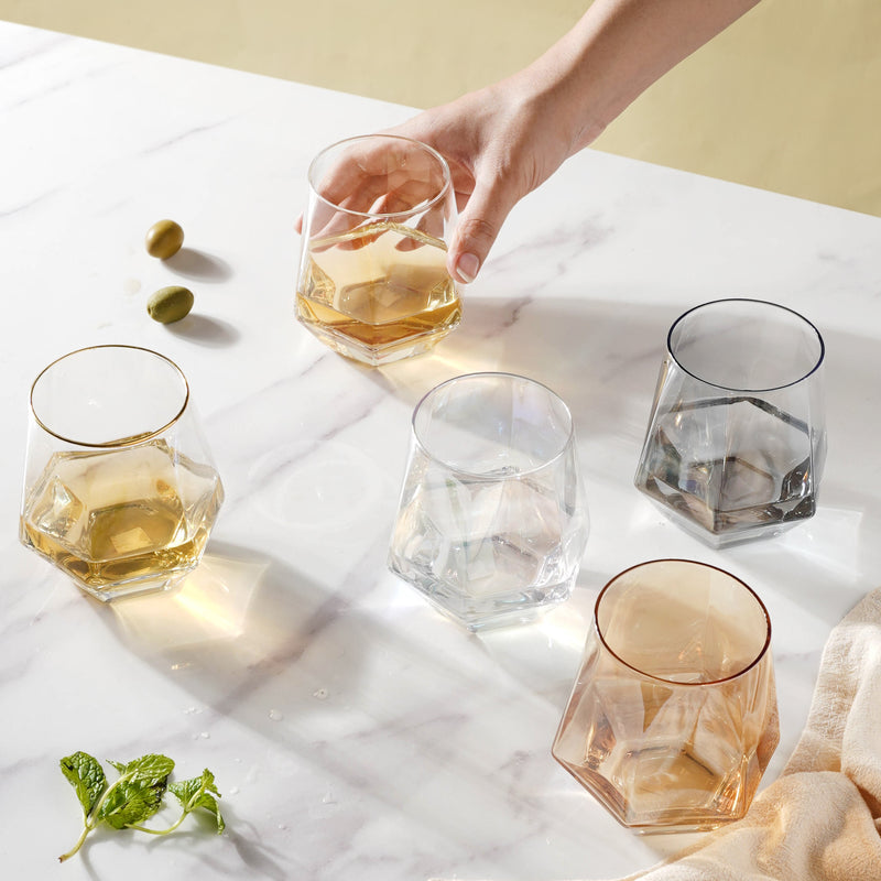 Hexagon Tumbler Glass Set of 2