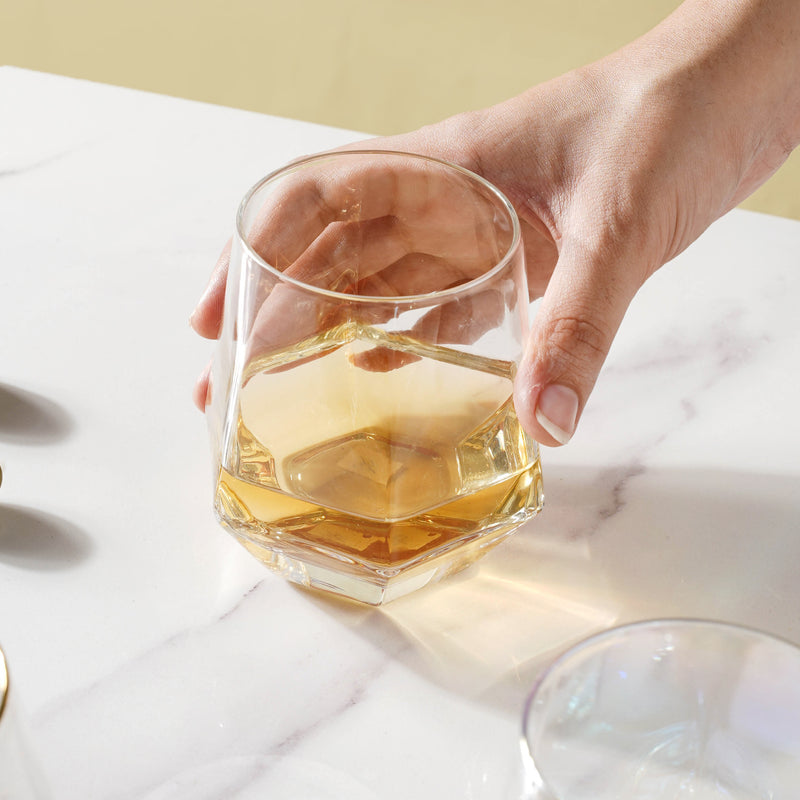 Hexagon Tumbler Glass Set of 2