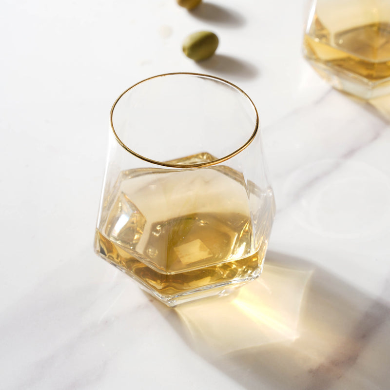 Hexagon Tumbler Glass Set of 2