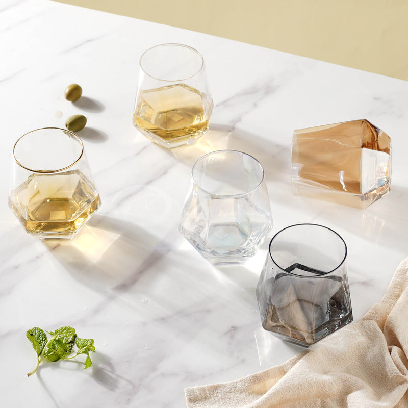 Hexagon Tumbler Glass Set of 2