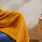 Mustard Chevron Knitted Throw