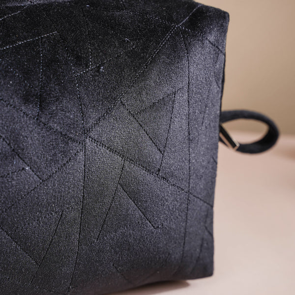 Sleek Black Cosmetic Bag Set Of 3