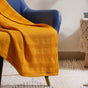 Mustard Chevron Knitted Throw