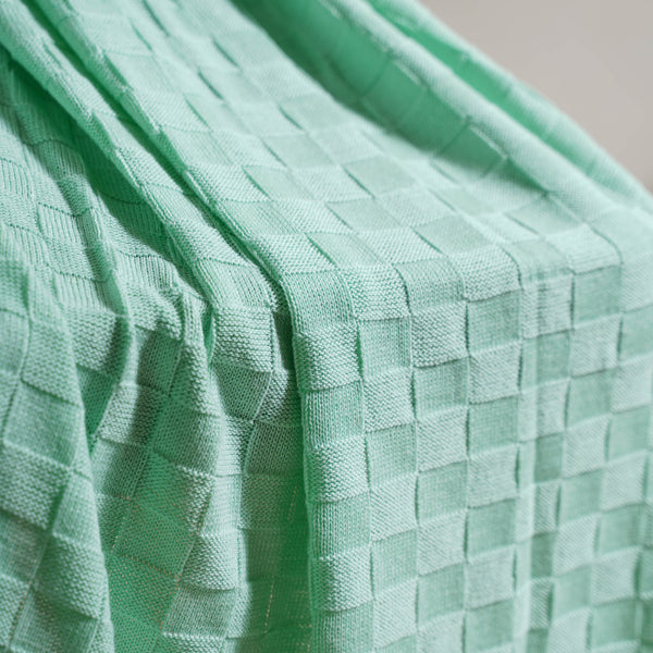 Mint Ribbed Knitted Throw