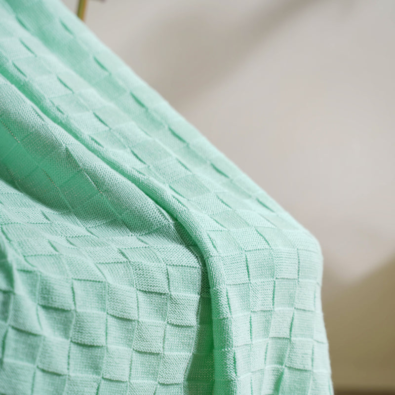 Mint Ribbed Knitted Throw