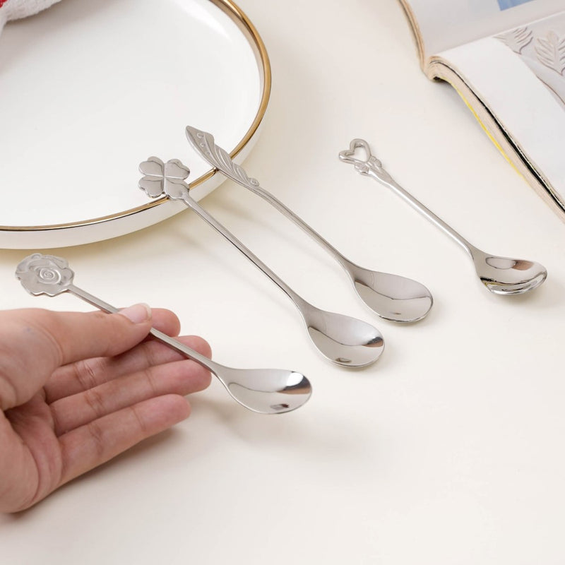 Luxe Stainless Steel Teaspoon Set Of 4 Silver