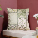 Valencia Mirrorwork Velvet Cushion Cover Green 16 x 16 Inch