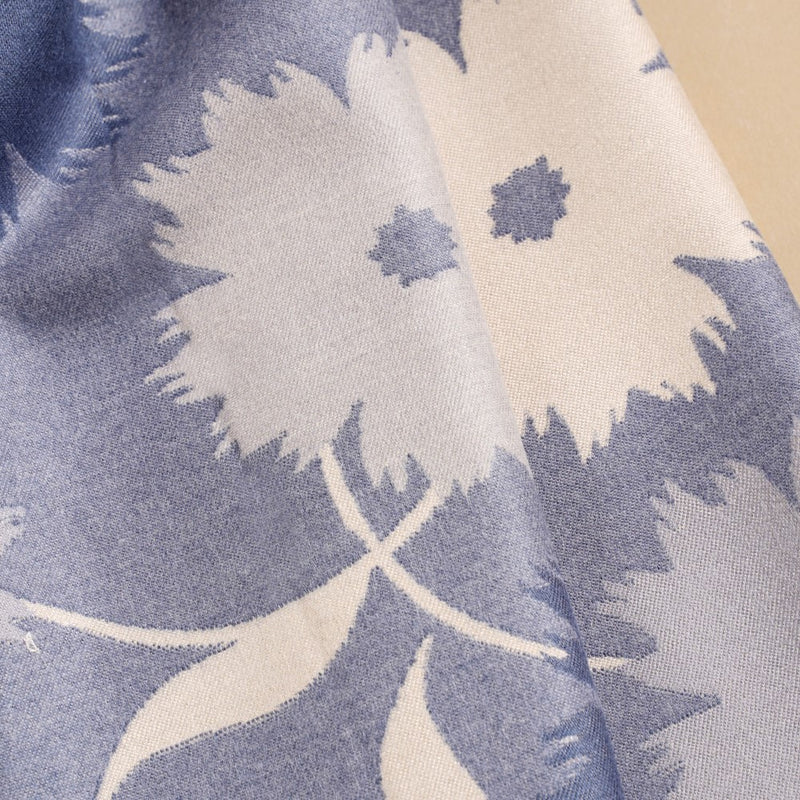 Floral Printed Woolen Scarf Blue