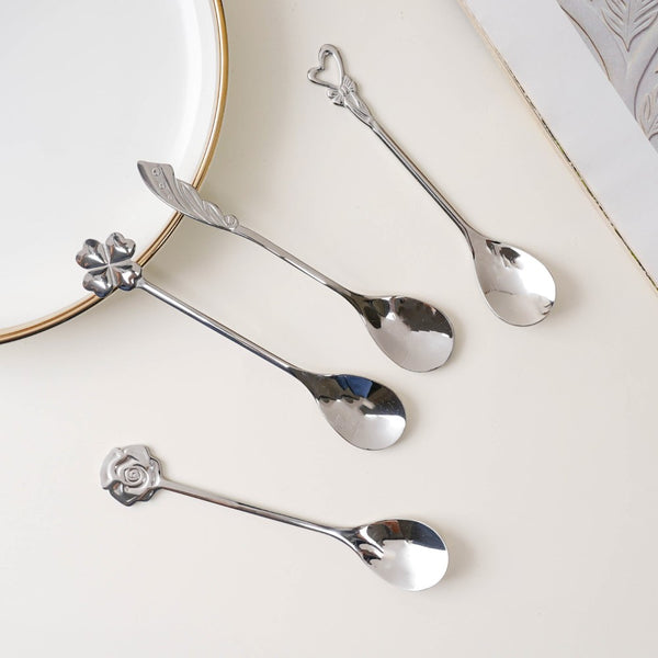 Luxe Stainless Steel Teaspoon Set Of 4 Silver