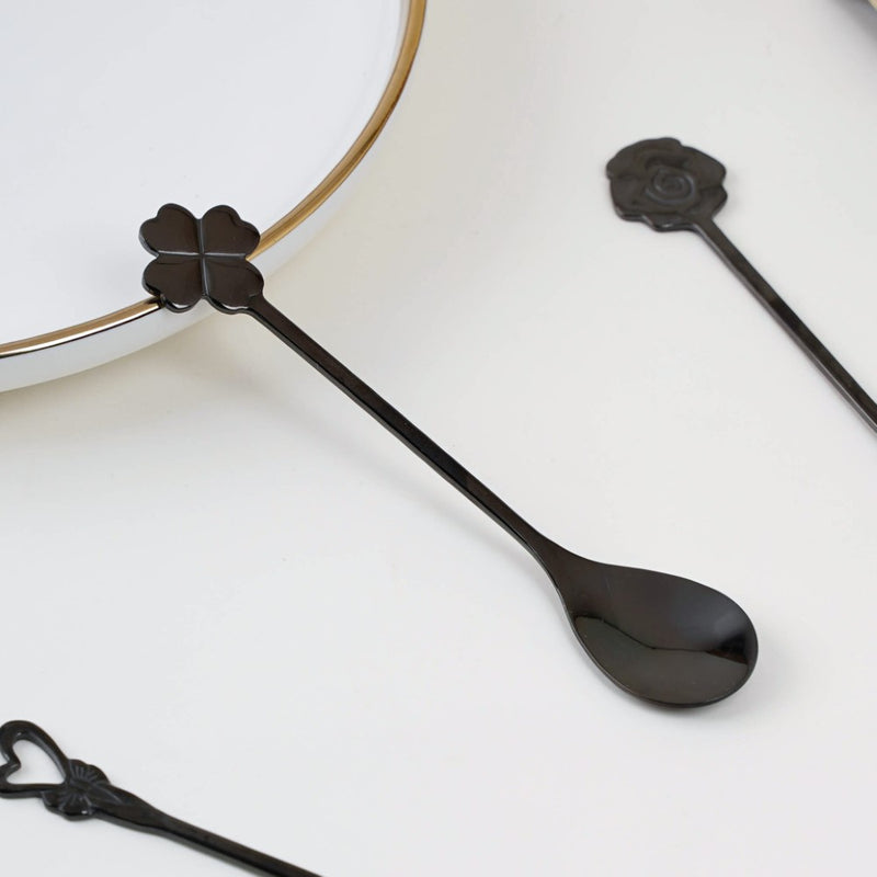 Luxe Stainless Steel Teaspoon Set Of 4 Black