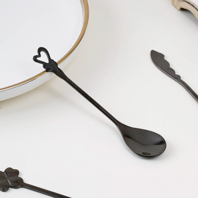 Luxe Stainless Steel Teaspoon Set Of 4 Black