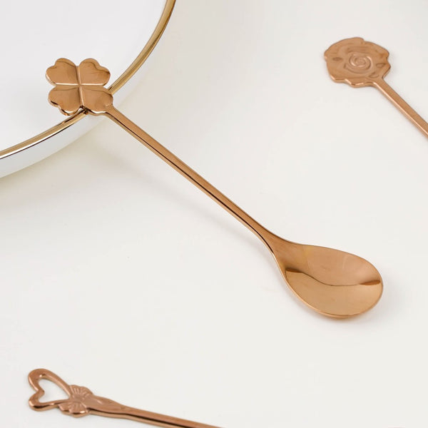 Luxe Stainless Steel Teaspoon Set Of 4 Rose Gold