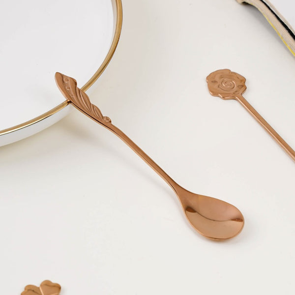 Luxe Stainless Steel Teaspoon Set Of 4 Rose Gold